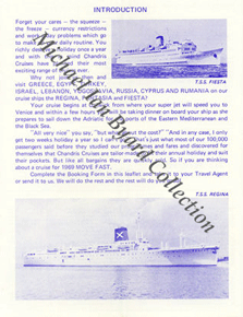 Chandrs Med. Cruise Brochure 1969 info